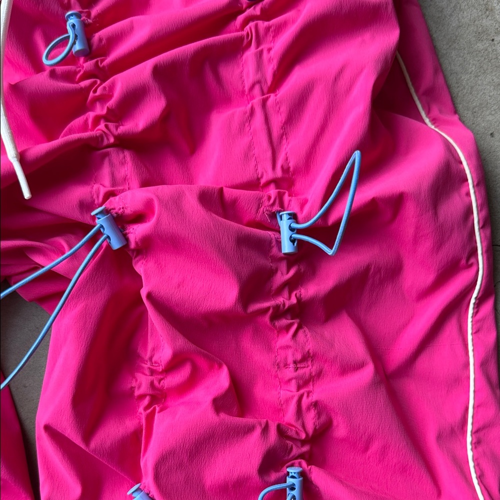 Pink Ruched Pants with Drawstring Details - Picture 2 of 5